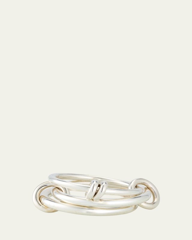 Three Link Ring with Connectors in Sterling Silver